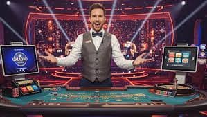 Studio dealer langsung situs mahjong dengan setup kamera HD dan studio Olimpiade